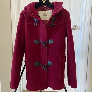 Burberry red duffle coat UK 6 US4 fitted cut